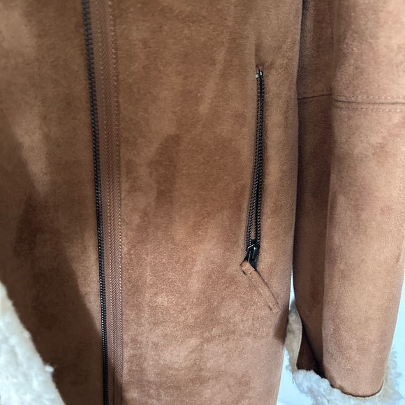NWOT Boden women’s shearling lined faux suede overcoat- size 10 - Picture 3 of 8